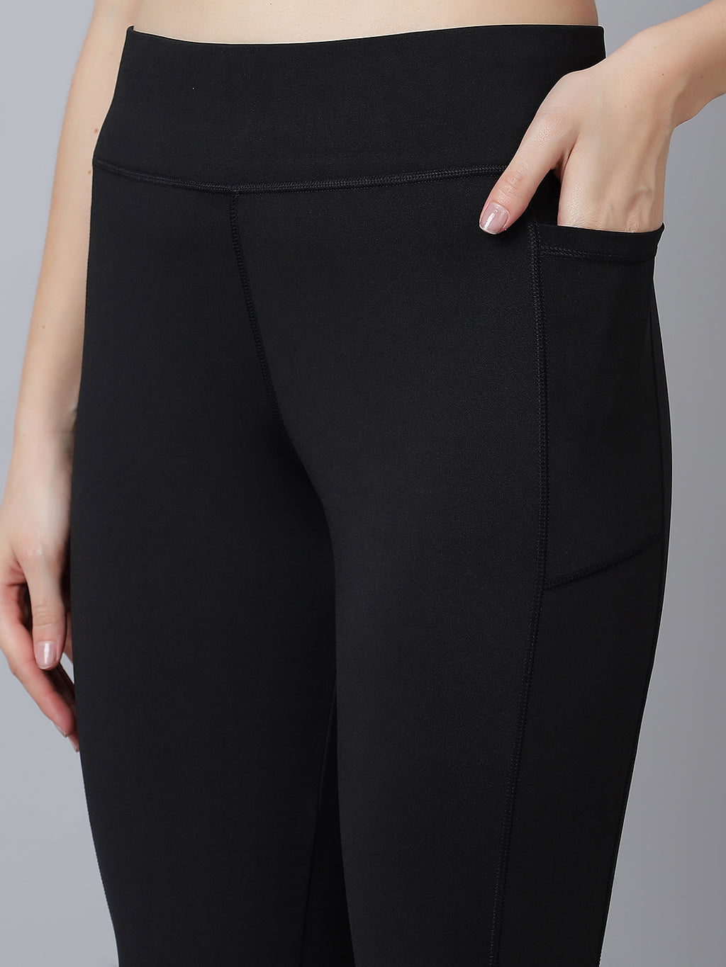 Active 001 High-Rise Yoga Leggings for Women, Flattering Fit Workout Tights with 4-Way Stretch Poly-Spandex & Mobility Gusset