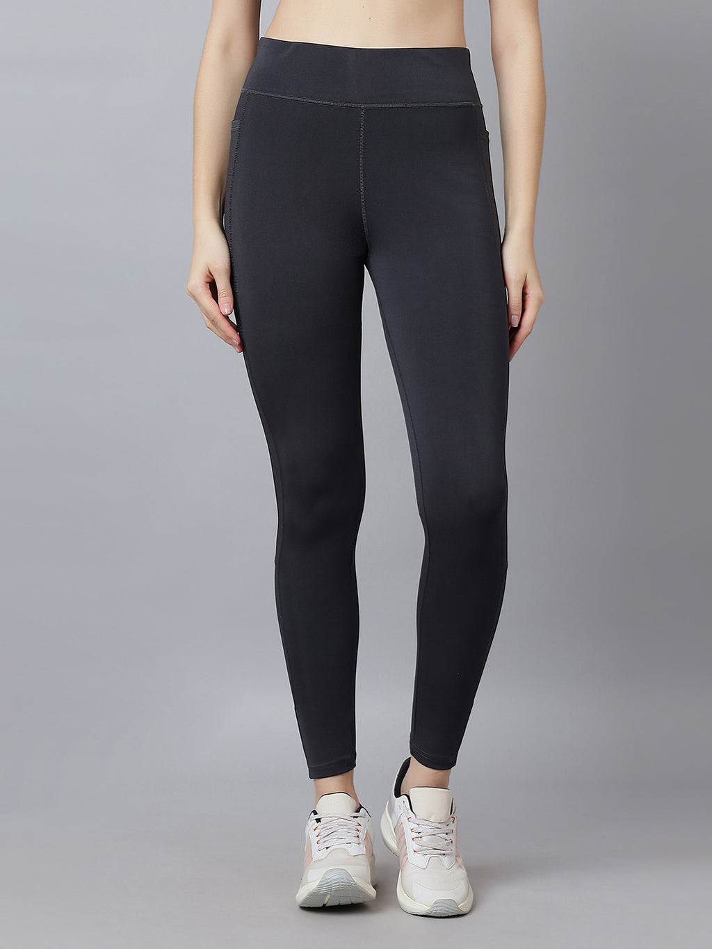 Active 001 High-Rise Yoga Leggings for Women, Flattering Fit Workout Tights with 4-Way Stretch Poly-Spandex & Mobility Gusset