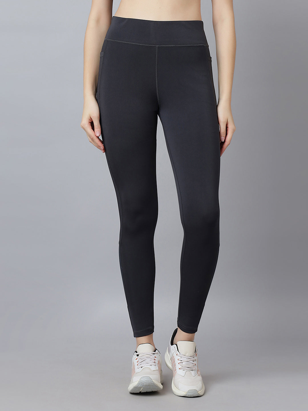 Active 001 High-Rise Yoga Leggings for Women, Flattering Fit Workout Tights with 4-Way Stretch Poly-Spandex & Mobility Gusset