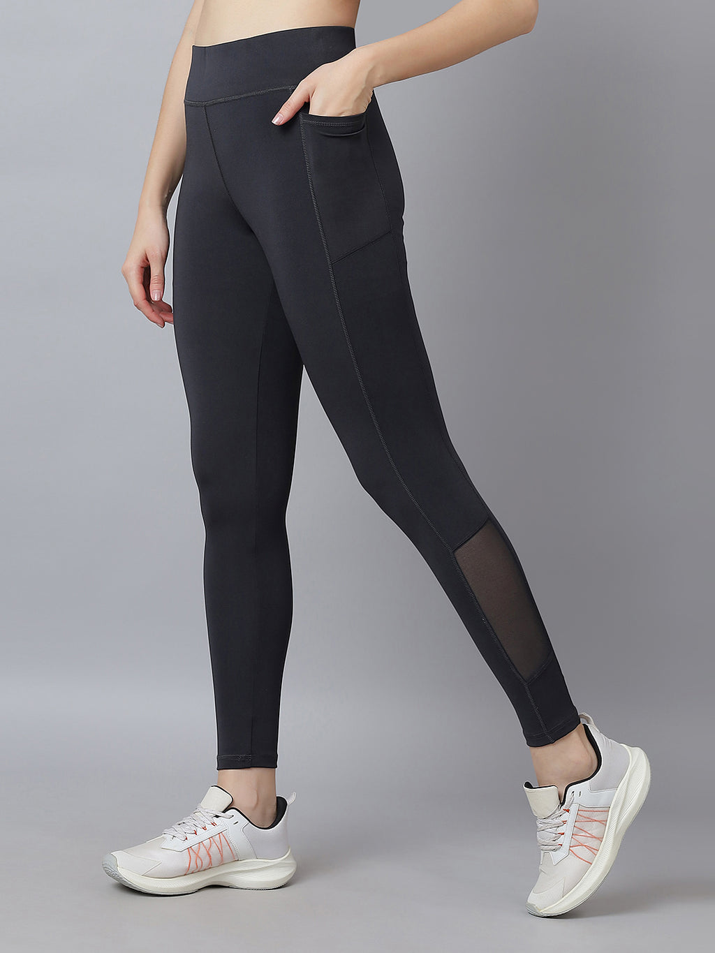 Active 001 High-Rise Yoga Leggings for Women, Flattering Fit Workout Tights with 4-Way Stretch Poly-Spandex & Mobility Gusset