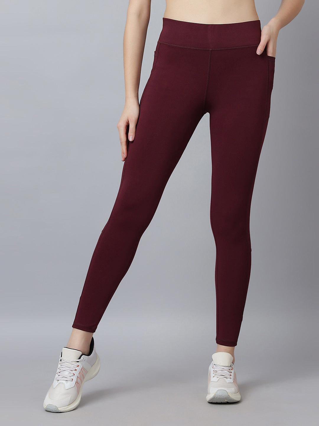 Active 001 High-Rise Yoga Leggings for Women, Flattering Fit Workout Tights with 4-Way Stretch Poly-Spandex & Mobility Gusset