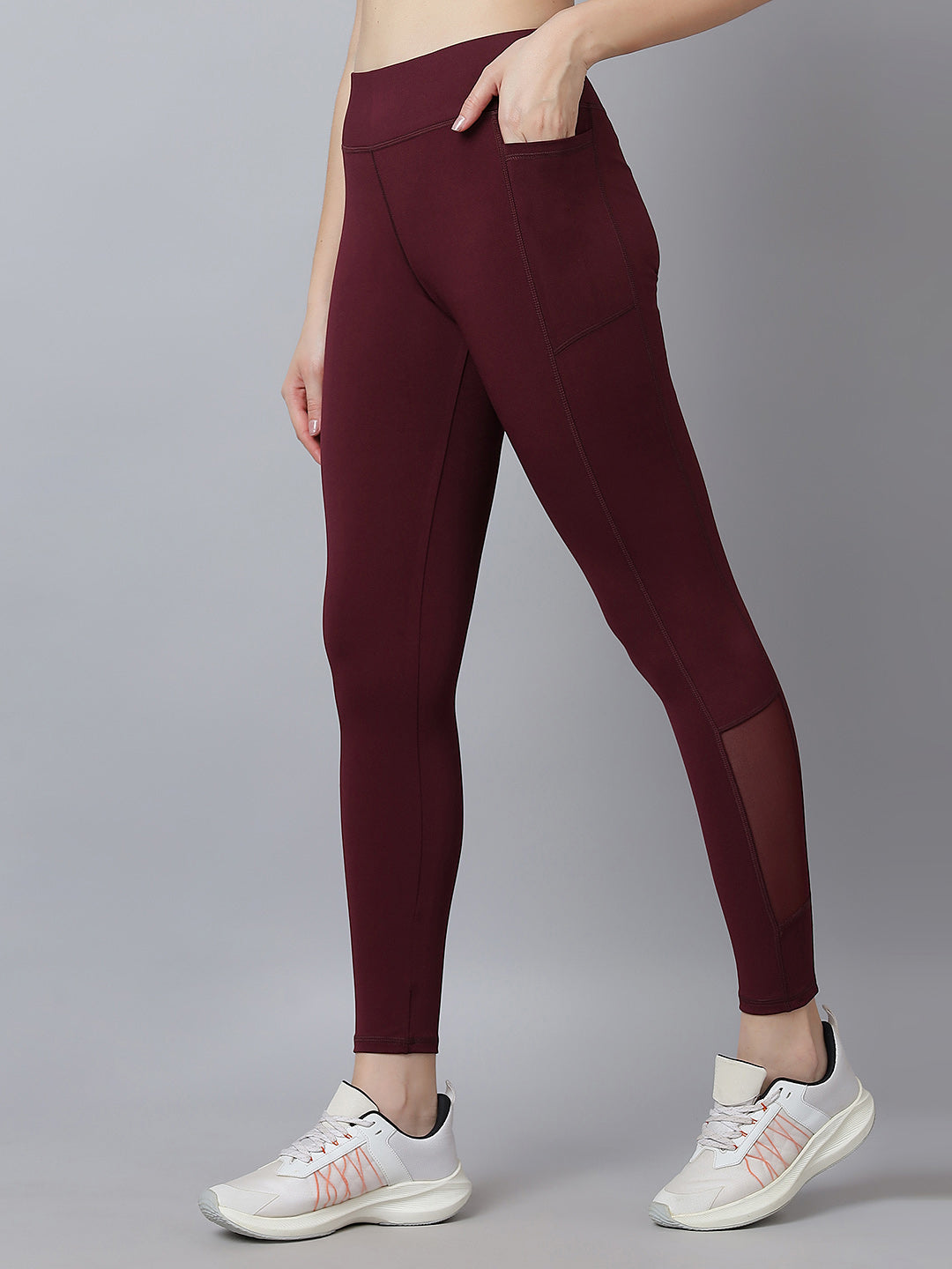 Active 001 High-Rise Yoga Leggings for Women, Flattering Fit Workout Tights with 4-Way Stretch Poly-Spandex & Mobility Gusset