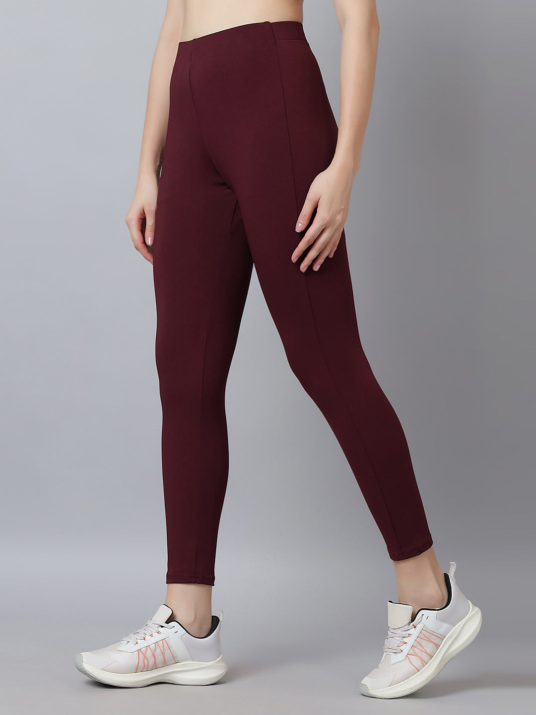 Active 004 High-Rise Yoga Leggings for Women, Flattering Fit Workout Tights with 4-Way Stretch Poly-Spandex & Mobility Gusset