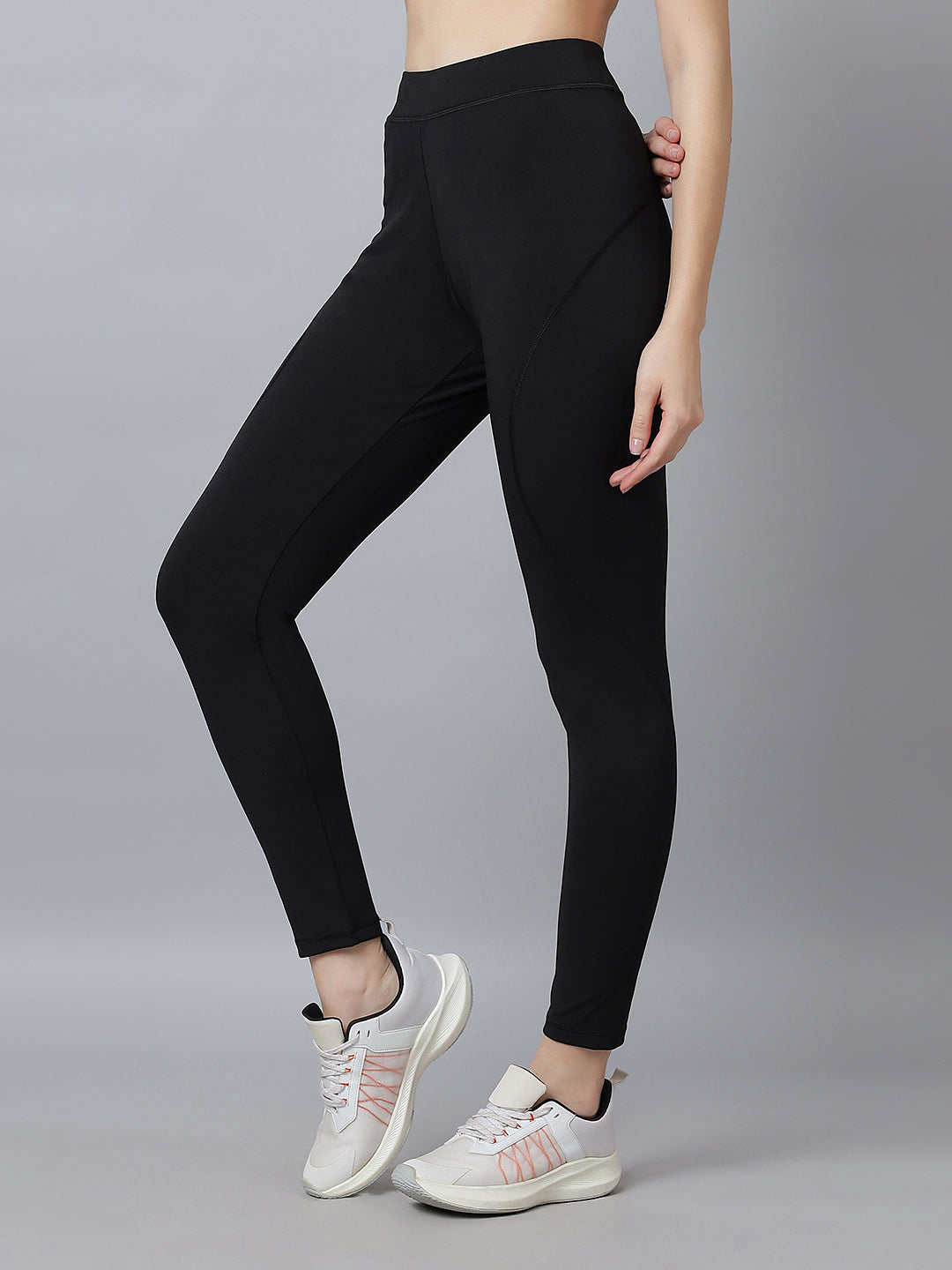 Active 002 High-Rise Yoga Leggings for Women, Flattering Fit Workout Tights with 4-Way Stretch Poly-Spandex & Mobility Gusset