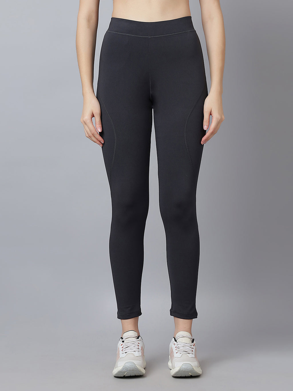 Active 002 High-Rise Yoga Leggings for Women, Flattering Fit Workout Tights with 4-Way Stretch Poly-Spandex & Mobility Gusset