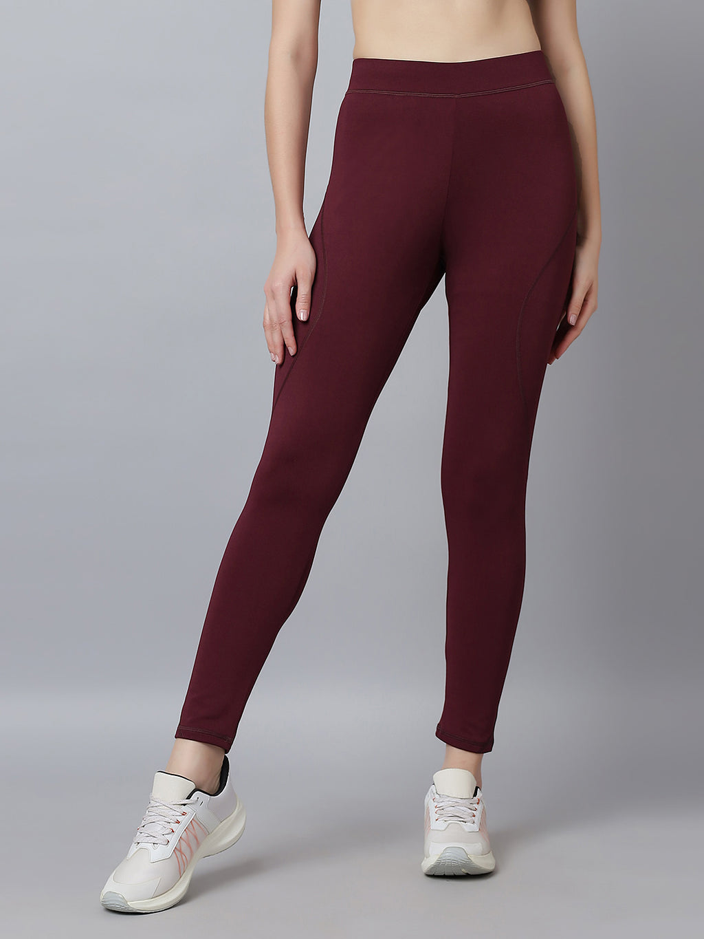 Active 002 High-Rise Yoga Leggings for Women, Flattering Fit Workout Tights with 4-Way Stretch Poly-Spandex & Mobility Gusset