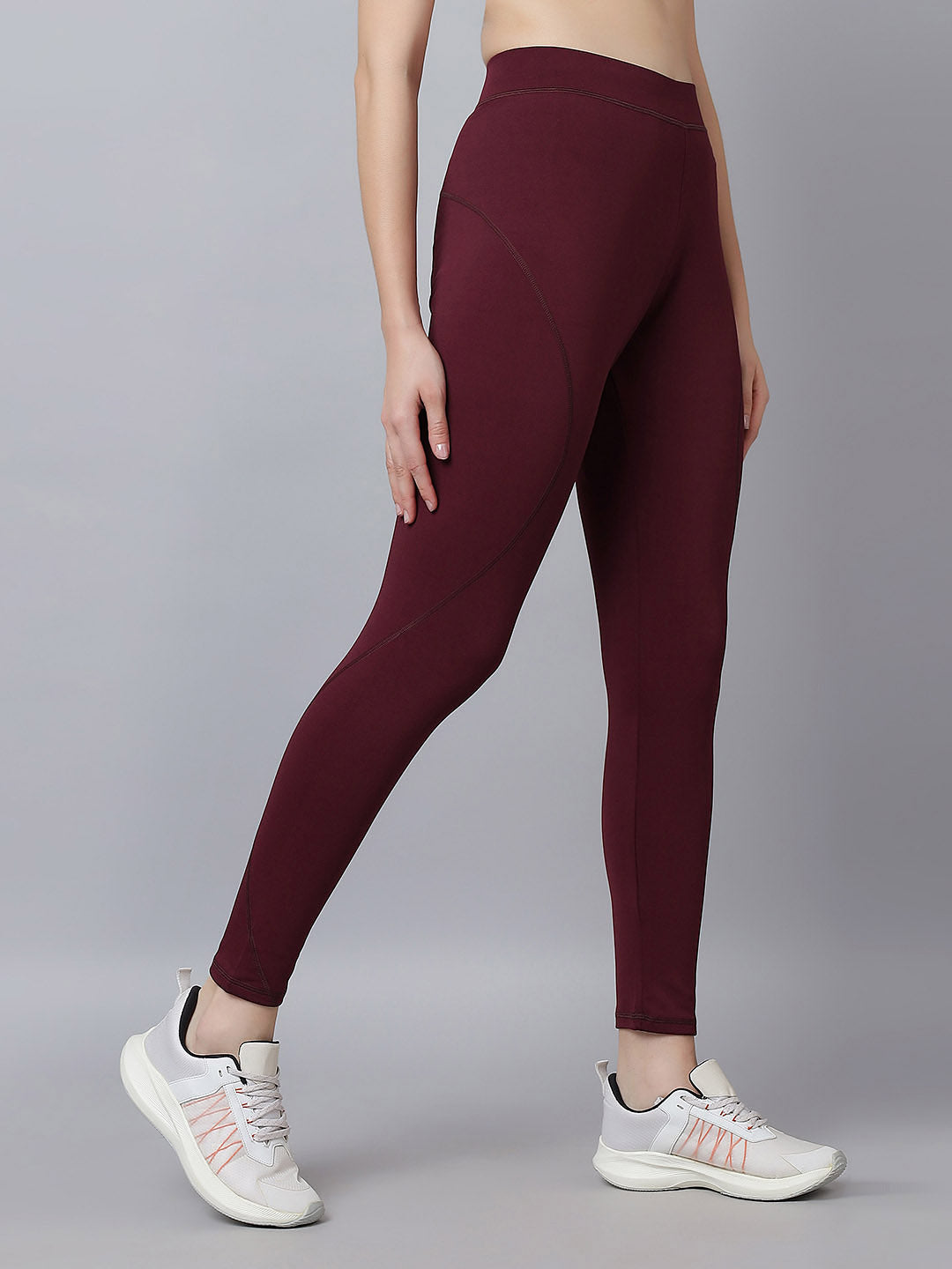 Active 002 High-Rise Yoga Leggings for Women, Flattering Fit Workout Tights with 4-Way Stretch Poly-Spandex & Mobility Gusset