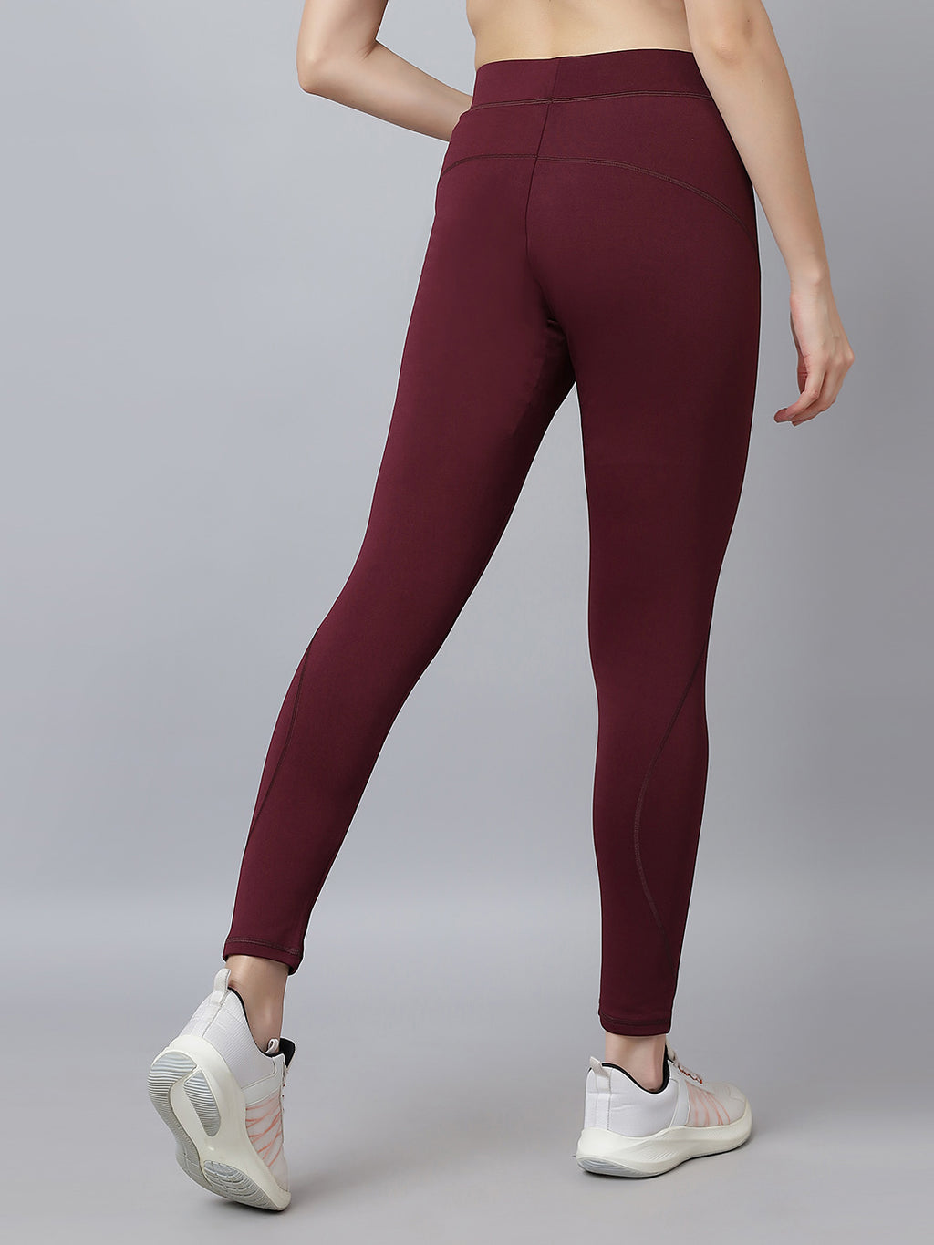 Active 002 High-Rise Yoga Leggings for Women, Flattering Fit Workout Tights with 4-Way Stretch Poly-Spandex & Mobility Gusset