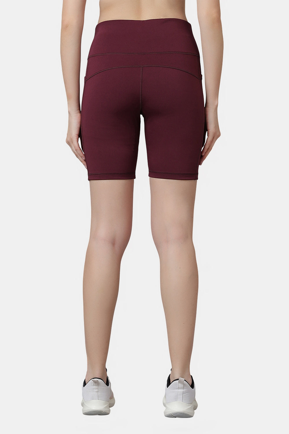 Active 003 Women’s High-Waist Gym Shorts with Pockets | Stretch Fit Above-Knee Workout Shorts