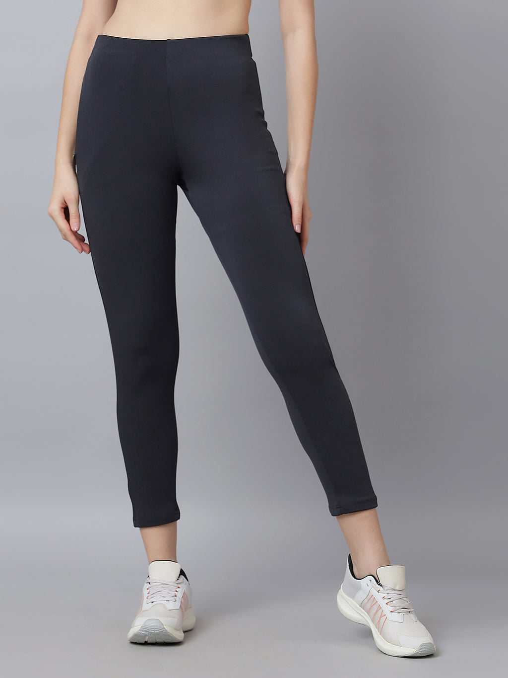 Active 004 High-Rise Yoga Leggings for Women, Flattering Fit Workout Tights with 4-Way Stretch Poly-Spandex & Mobility Gusset