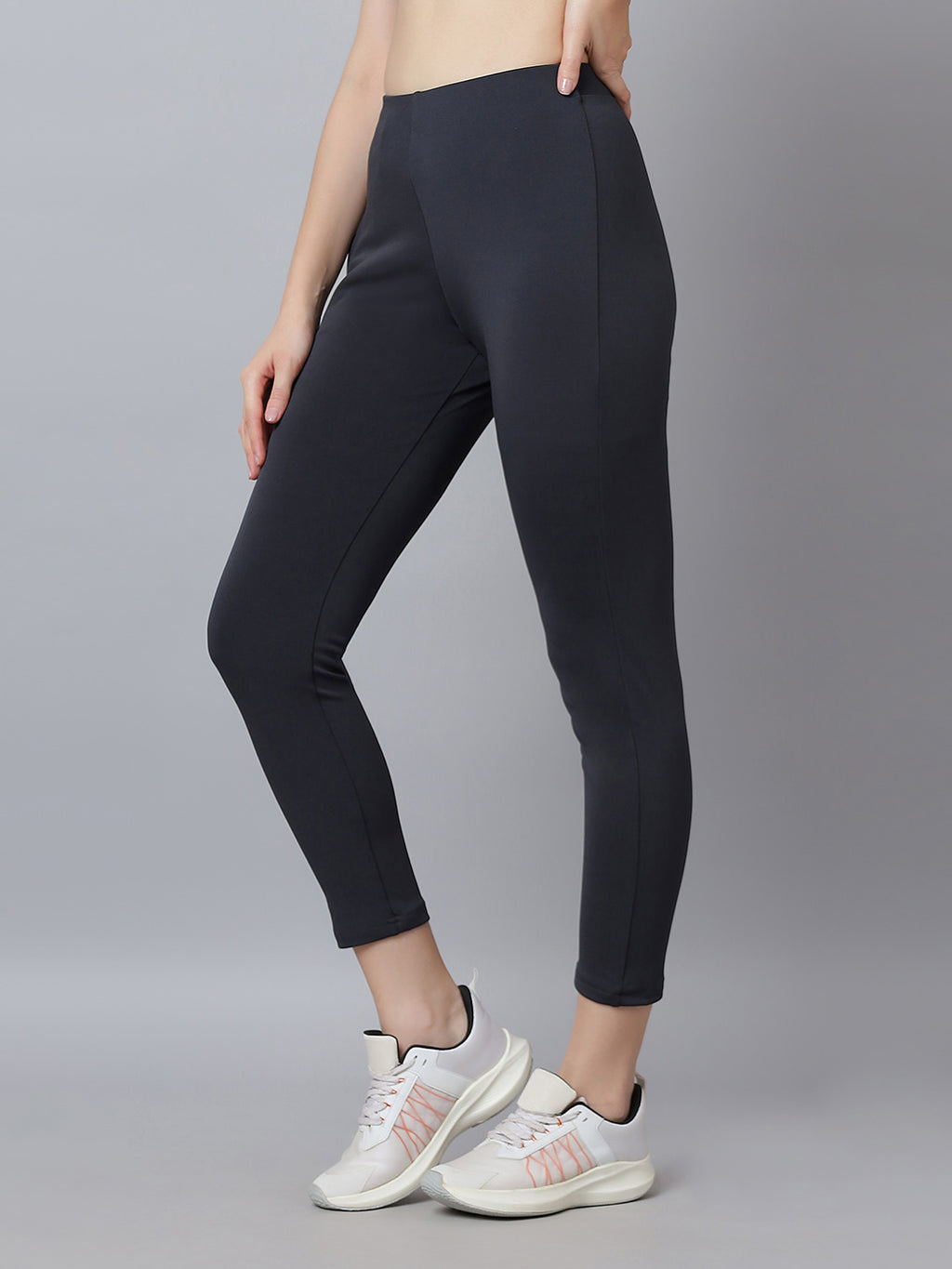 Active 004 High-Rise Yoga Leggings for Women, Flattering Fit Workout Tights with 4-Way Stretch Poly-Spandex & Mobility Gusset