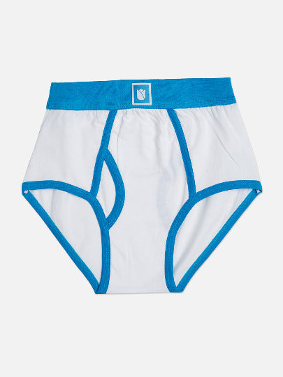 Redrose Boys Innerwear Classic Cotton Briefs – Pack of 6 | White Base with Contrast Waistbands | JR-502