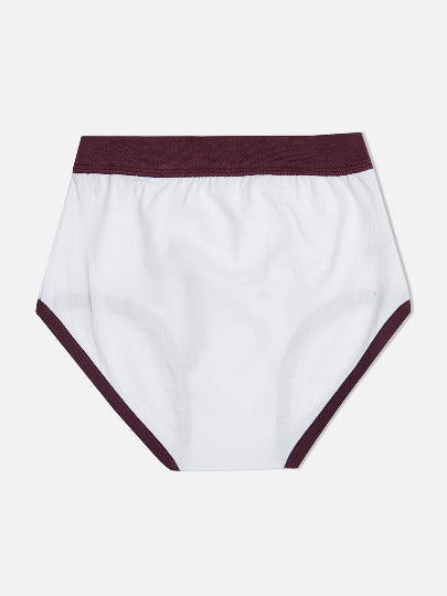 Redrose Boys Innerwear Classic Cotton Briefs – Pack of 6 | White Base with Contrast Waistbands | JR-502