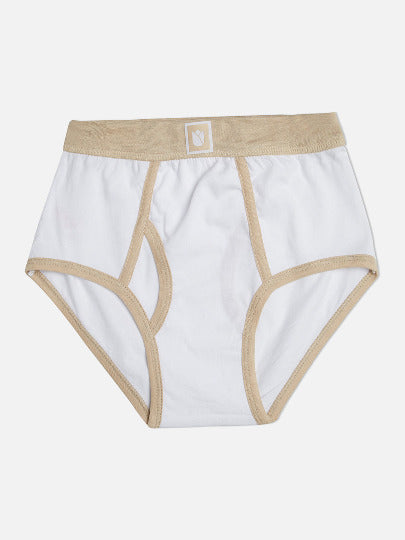 Redrose Boys Innerwear Classic Cotton Briefs – Pack of 6 | White Base with Contrast Waistbands | JR-502