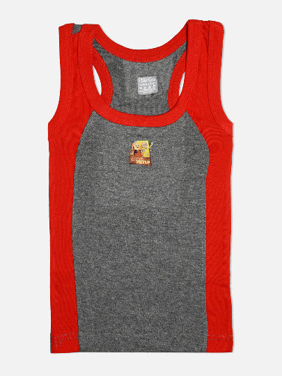 🧒 Redrose Boys Cotton Vests – Pack of 5 | Motu Patlu Printed | Stylish Colorblock Sleeveless Innerwear | RAZER_RIB_MP