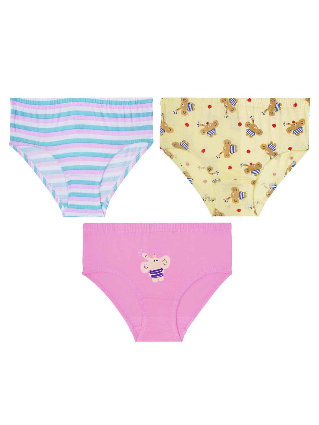 BABY 175 | Girls’ Cotton Printed Briefs – Soft & Comfortable Assorted Design Underwear Pack 3