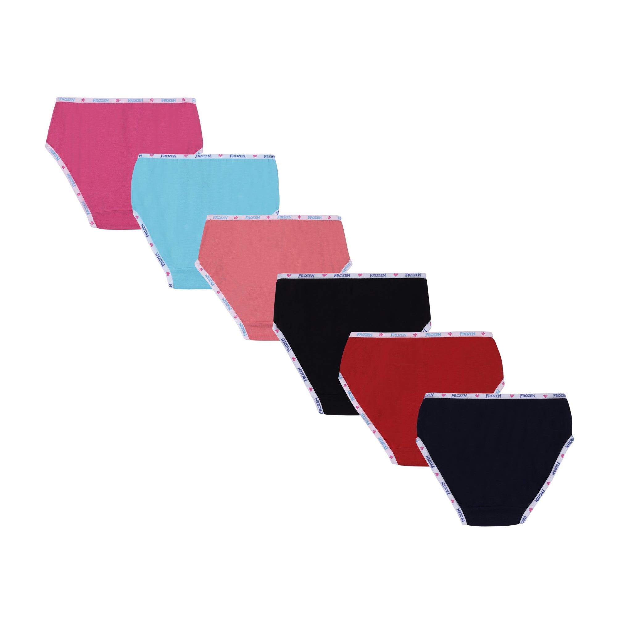 Red Rose Girls' Frozen Print Cotton Briefs – Pack of 6 – Soft & Stylish Innerwear | BABY-120