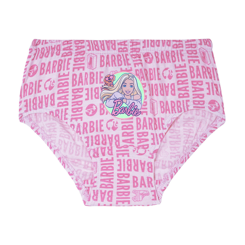 Girls' Barbie Printed Briefs – Pack of 6 | Soft Cotton Innerwear by Redrose | BABY-123