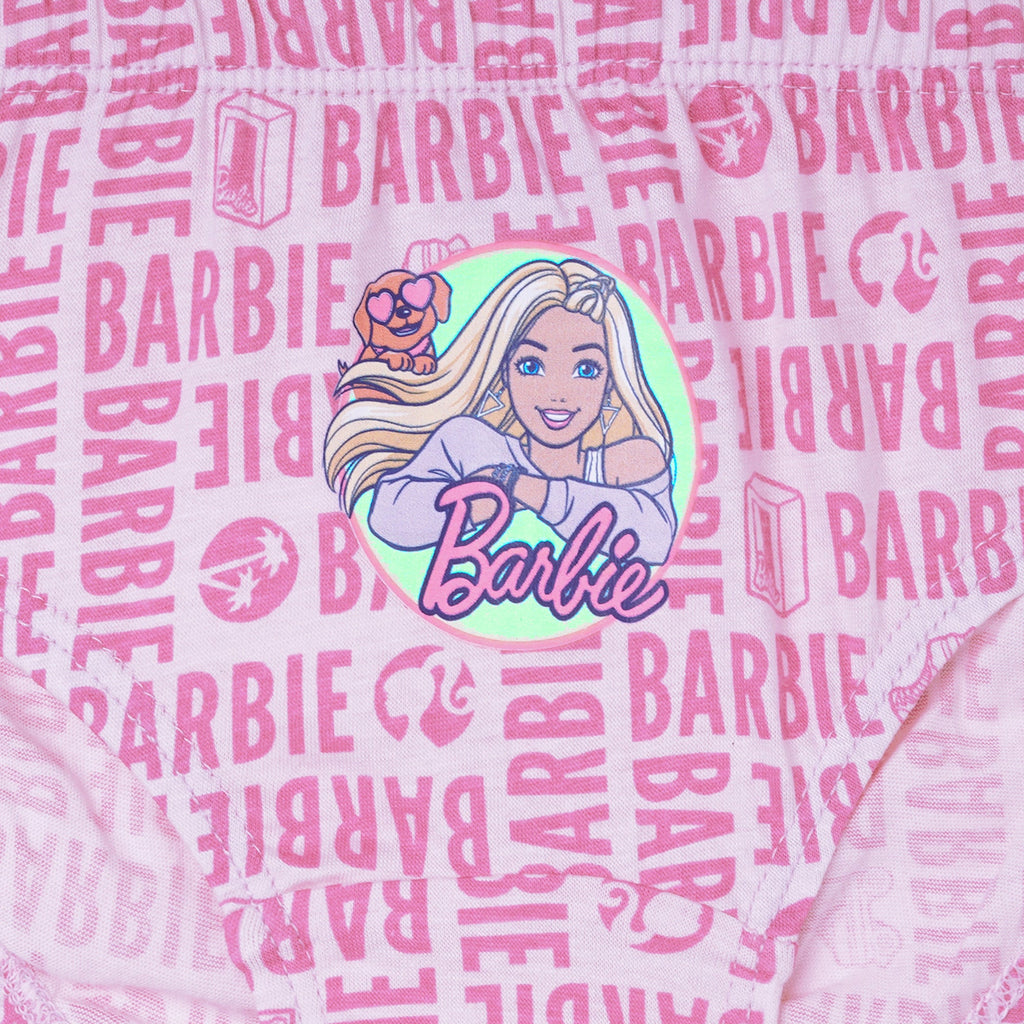Girls' Barbie Printed Briefs – Pack of 6 | Soft Cotton Innerwear by Redrose | BABY-123