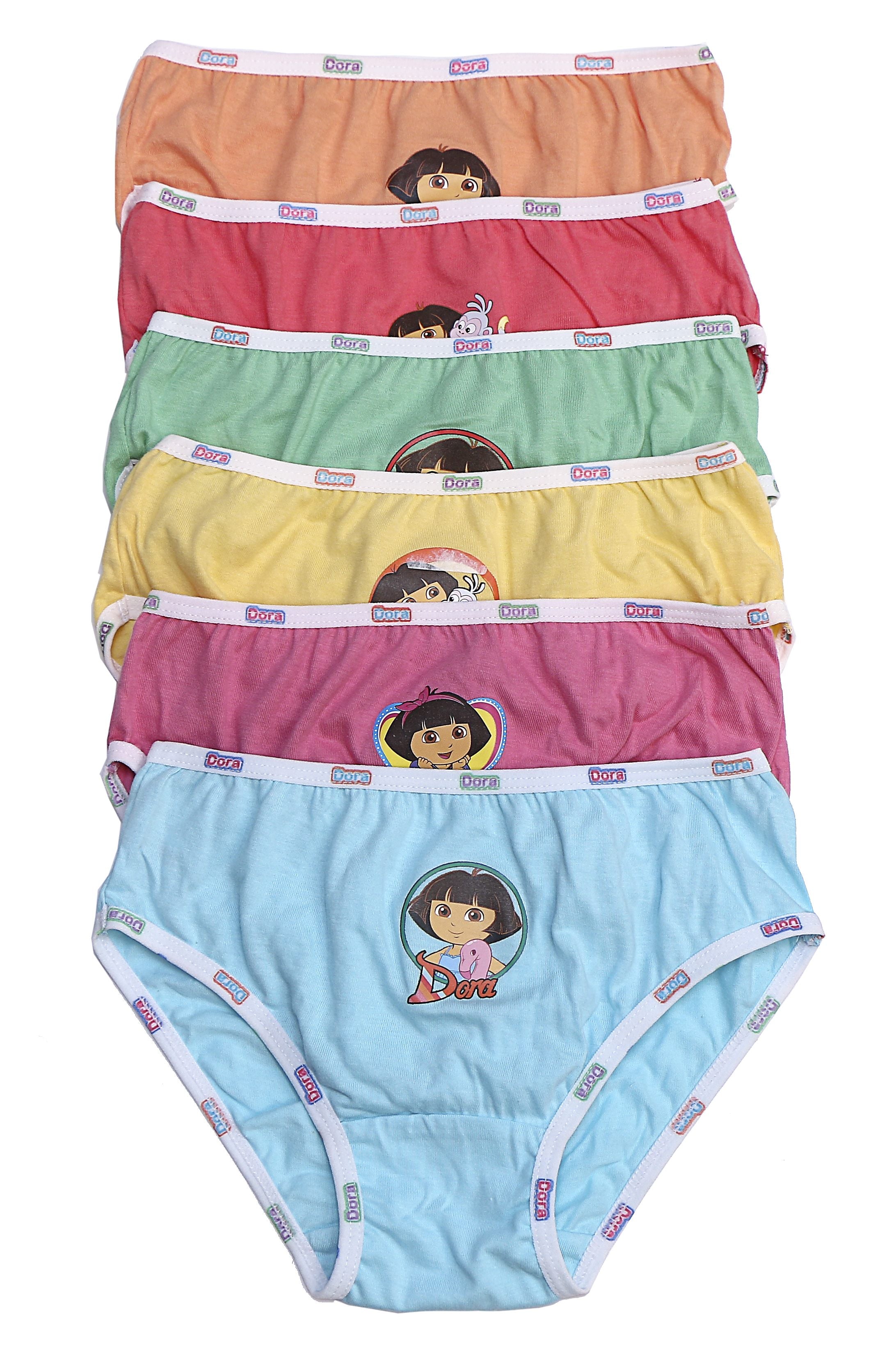 Red Rose Girls' Cotton Briefs Pack of 6 – Dora the Explorer Printed Innerwear | BABY-147