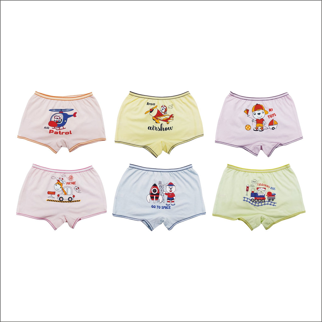 Redrose Baby Girls Cotton Printed Briefs | Pack of 6 | Soft & Colorful Innerwear | BABY-160