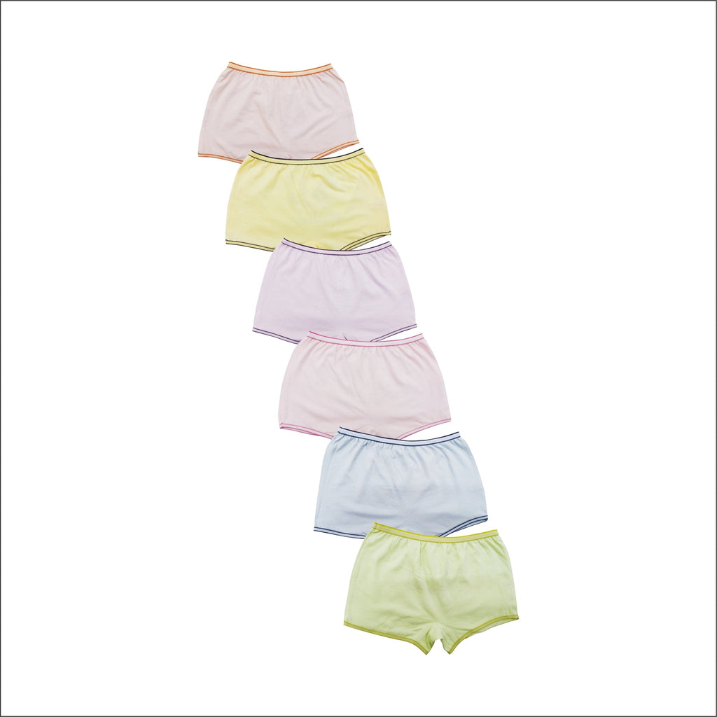 Redrose Baby Girls Cotton Printed Briefs | Pack of 6 | Soft & Colorful Innerwear | BABY-160