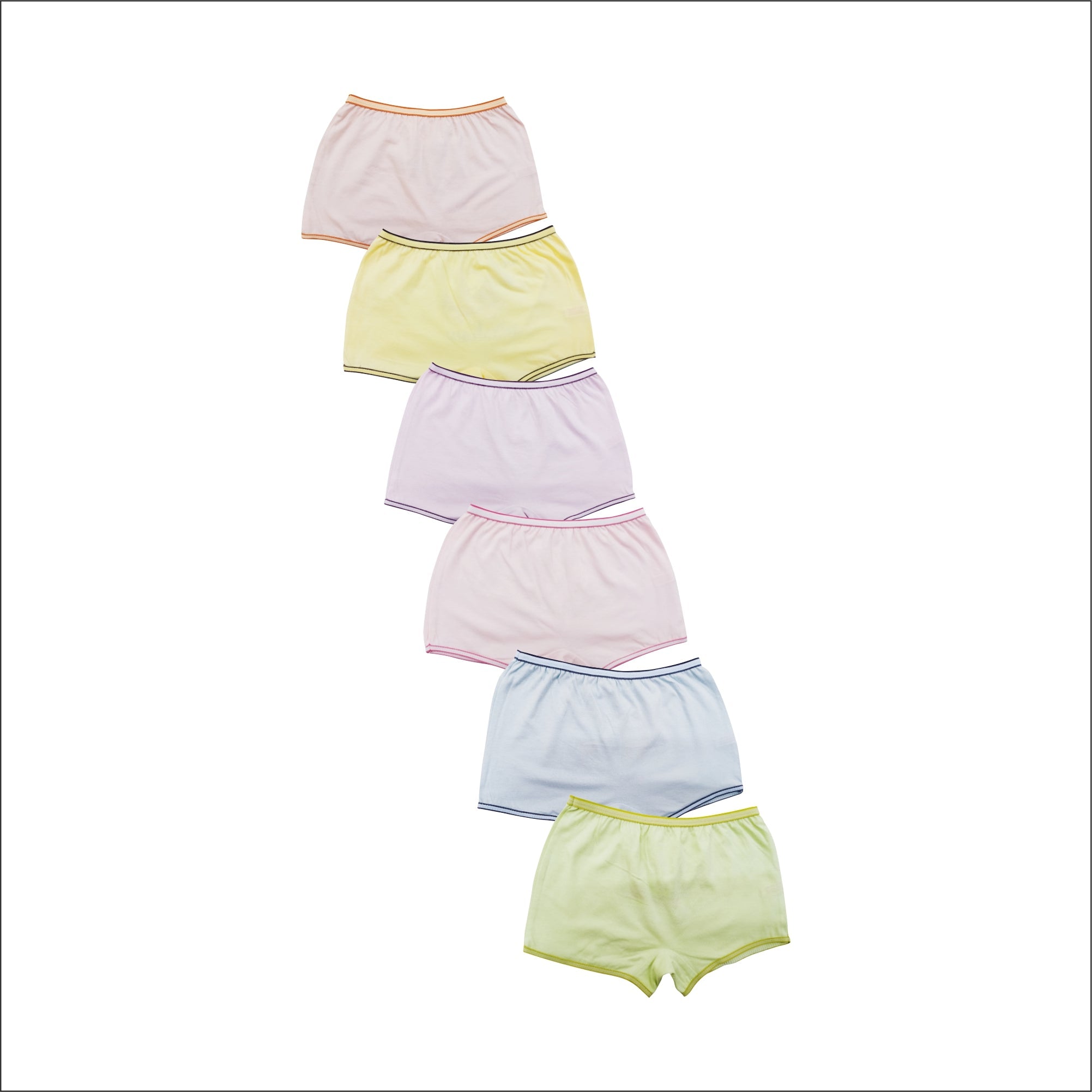 Redrose Baby Girls Cotton Printed Briefs | Pack of 6 | Soft & Colorful Innerwear | BABY-160