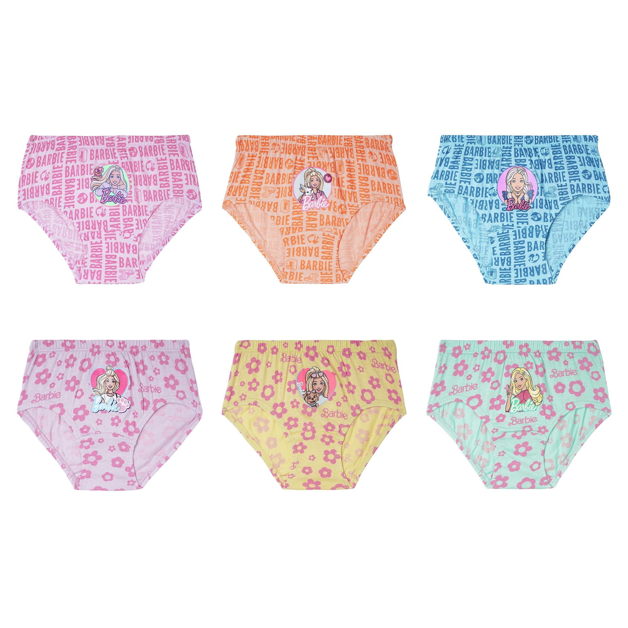 snapbarbieページ　im Girls' Barbie Printed Briefs – Pack of 6 | Soft Cotton Innerwear