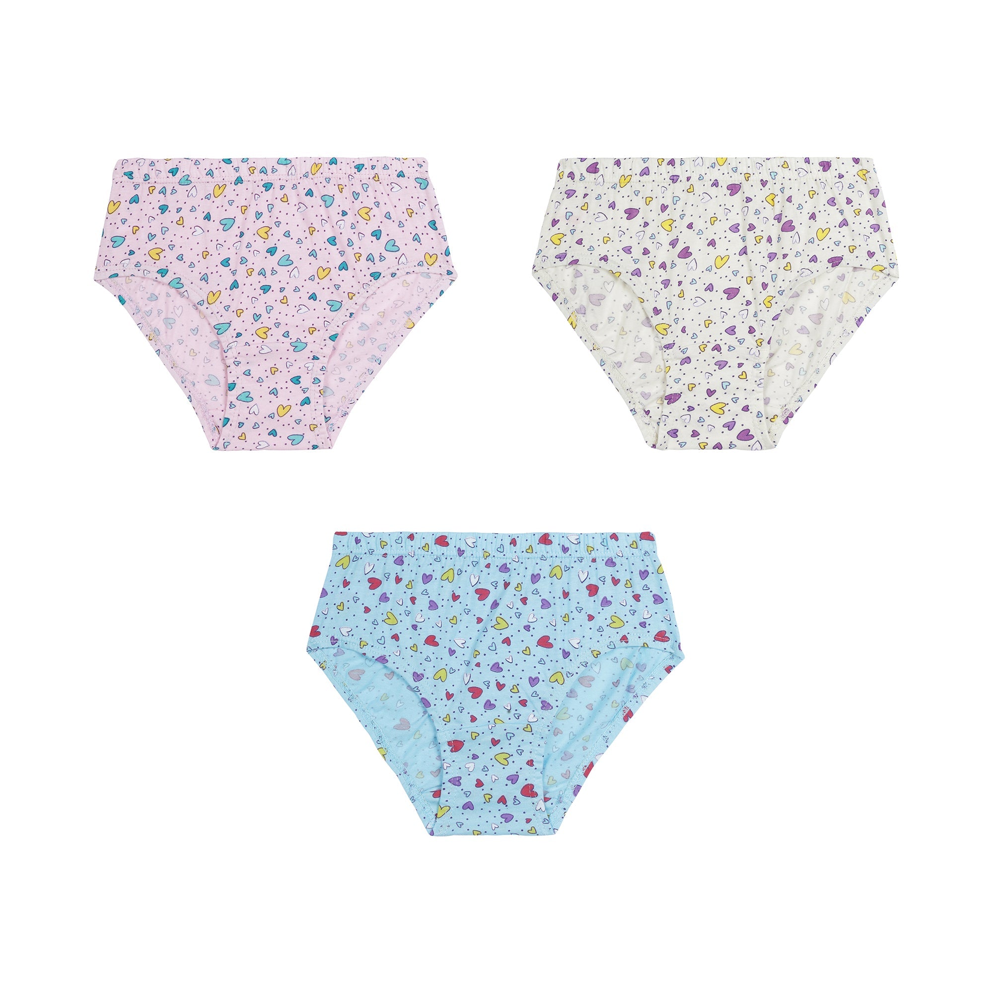 Redrose Girls' All-Over Print Cotton Panties – Pack of 6 | Soft & Breathable Innerwear for Kids | BABY-36