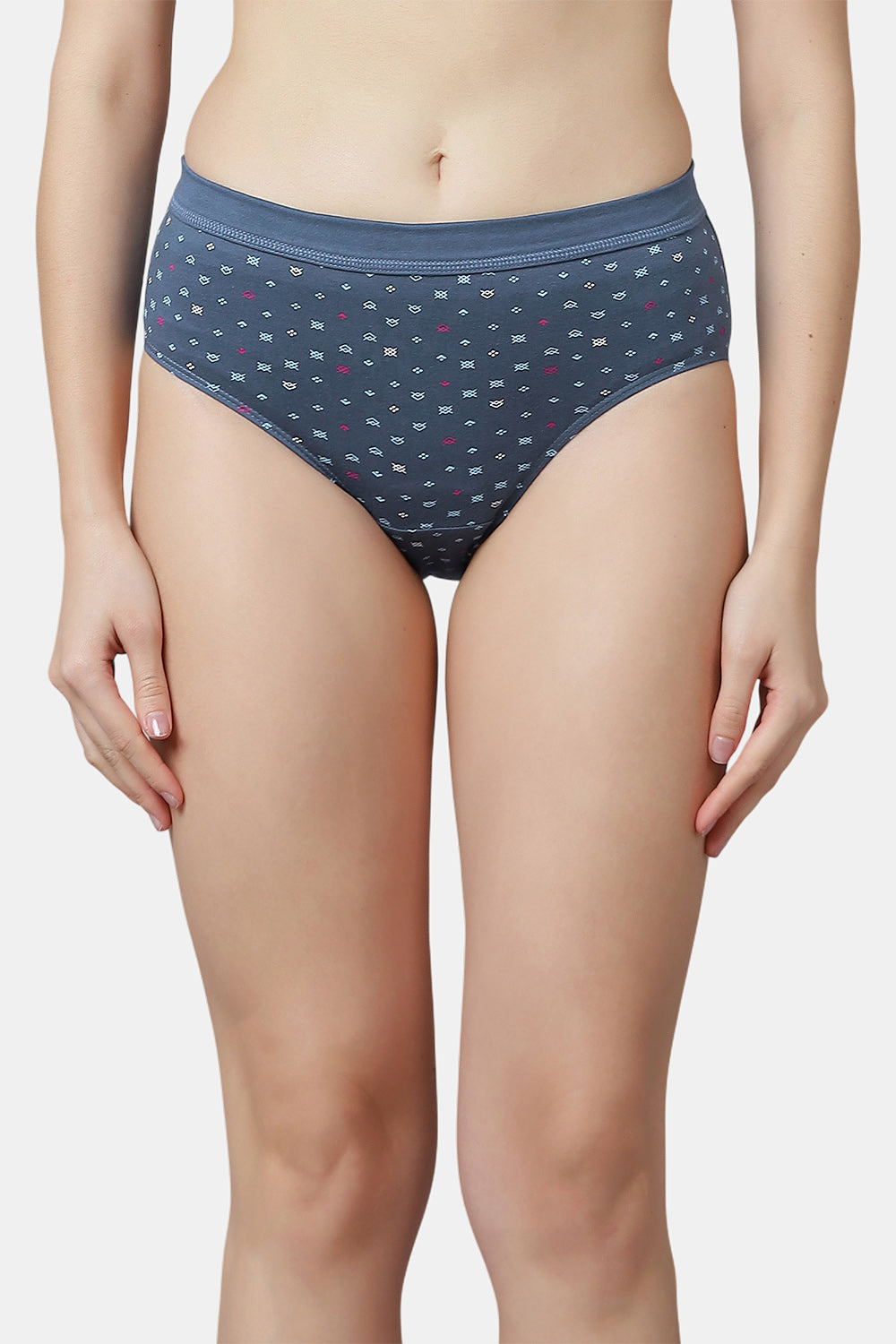 Women’s Ribbed Waist Cotton Panties – Soft & Breathable Printed Briefs for Everyday Comfort (Pack of 3)