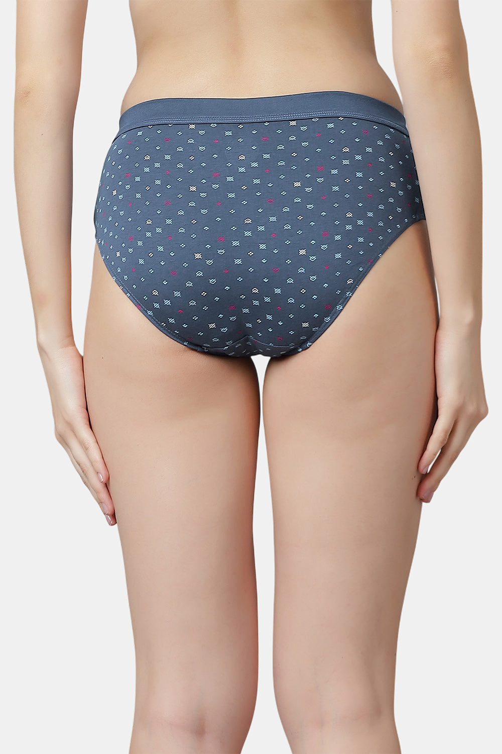 Women’s Ribbed Waist Cotton Panties – Soft & Breathable Printed Briefs for Everyday Comfort (Pack of 3)