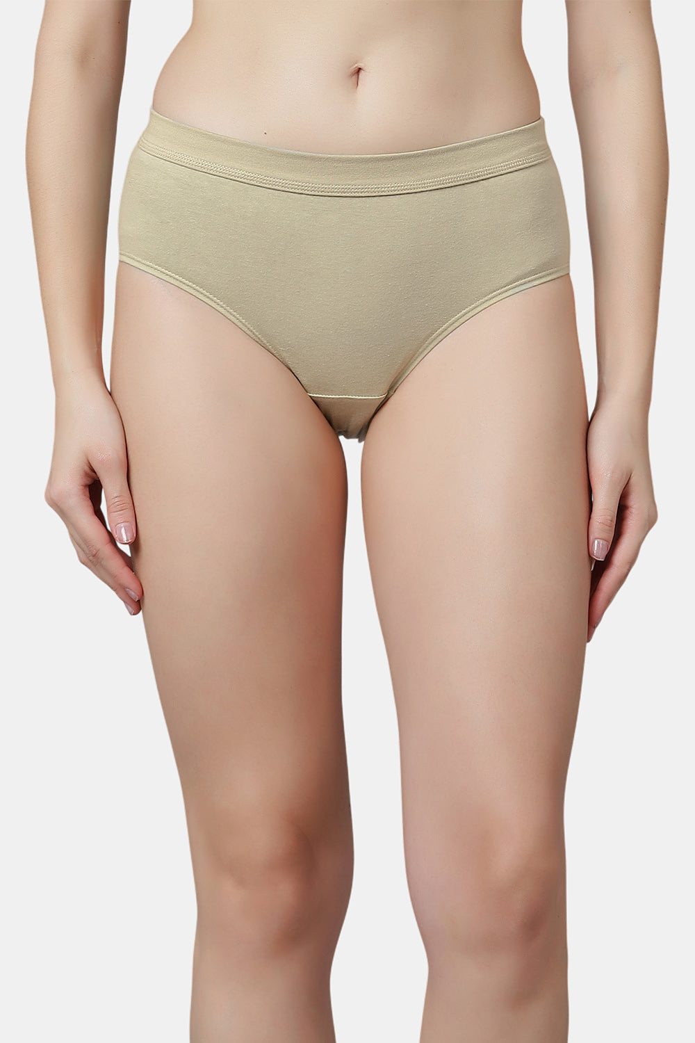 Women’s Ribbed Waist Cotton Regular Panties – Soft Solid Briefs with Full Coverage for Everyday Wear (Pack of 3)