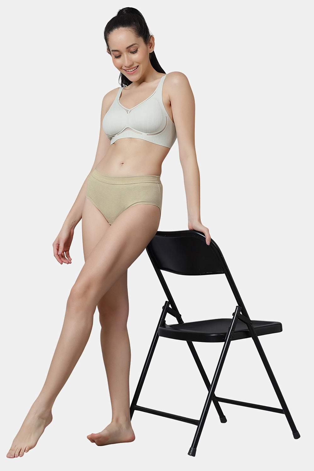 Women’s Ribbed Waist Cotton Regular Panties – Soft Solid Briefs with Full Coverage for Everyday Wear (Pack of 3)