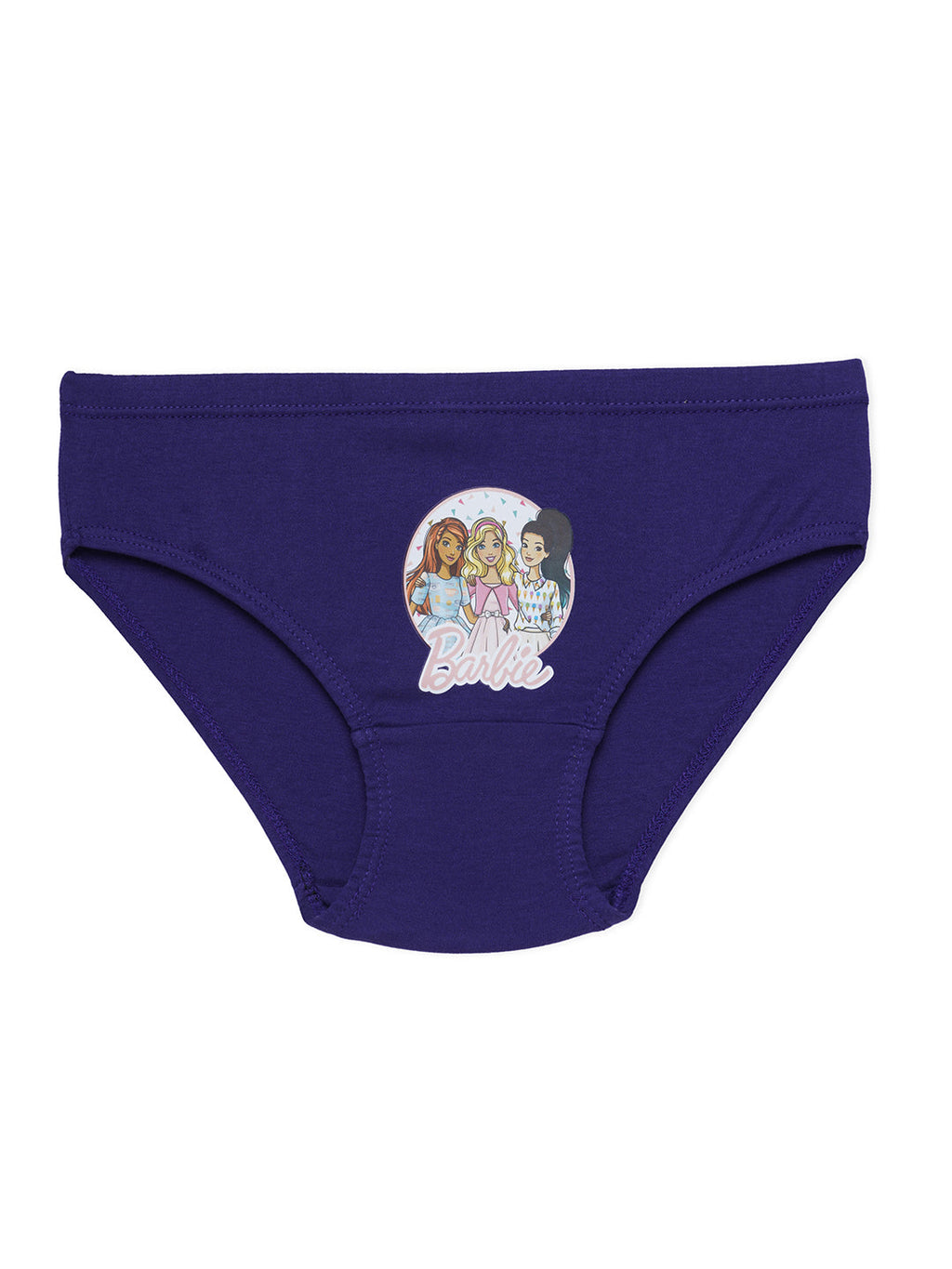 Red Rose Girls' Cotton Elastane Brief Panties – Pack of 6 Barbie Printed Innerwear | BABY-130