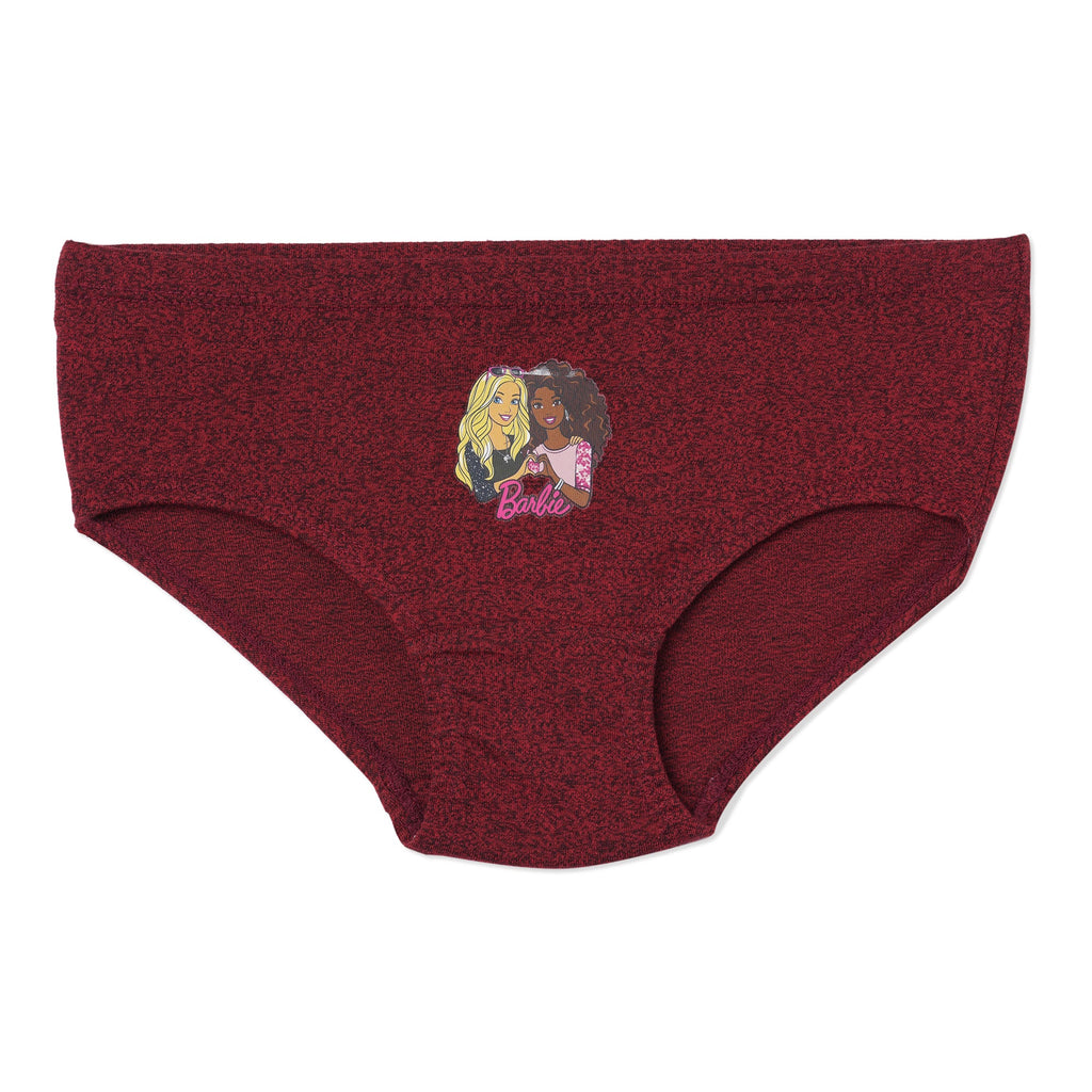 Red Rose Girls' Cotton Briefs Pack of 6 – Solid Colors with Barbie Prints | BABY-150