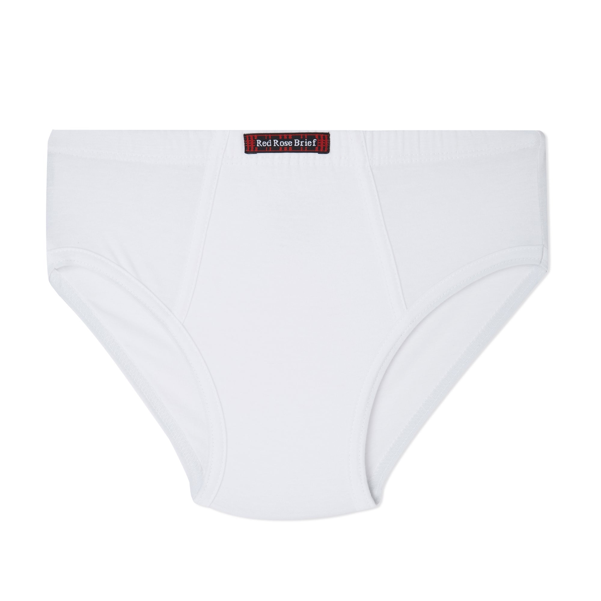 RedRose Boys Solid White Briefs – Pack of 6 | Soft Cotton Innerwear | JR-515