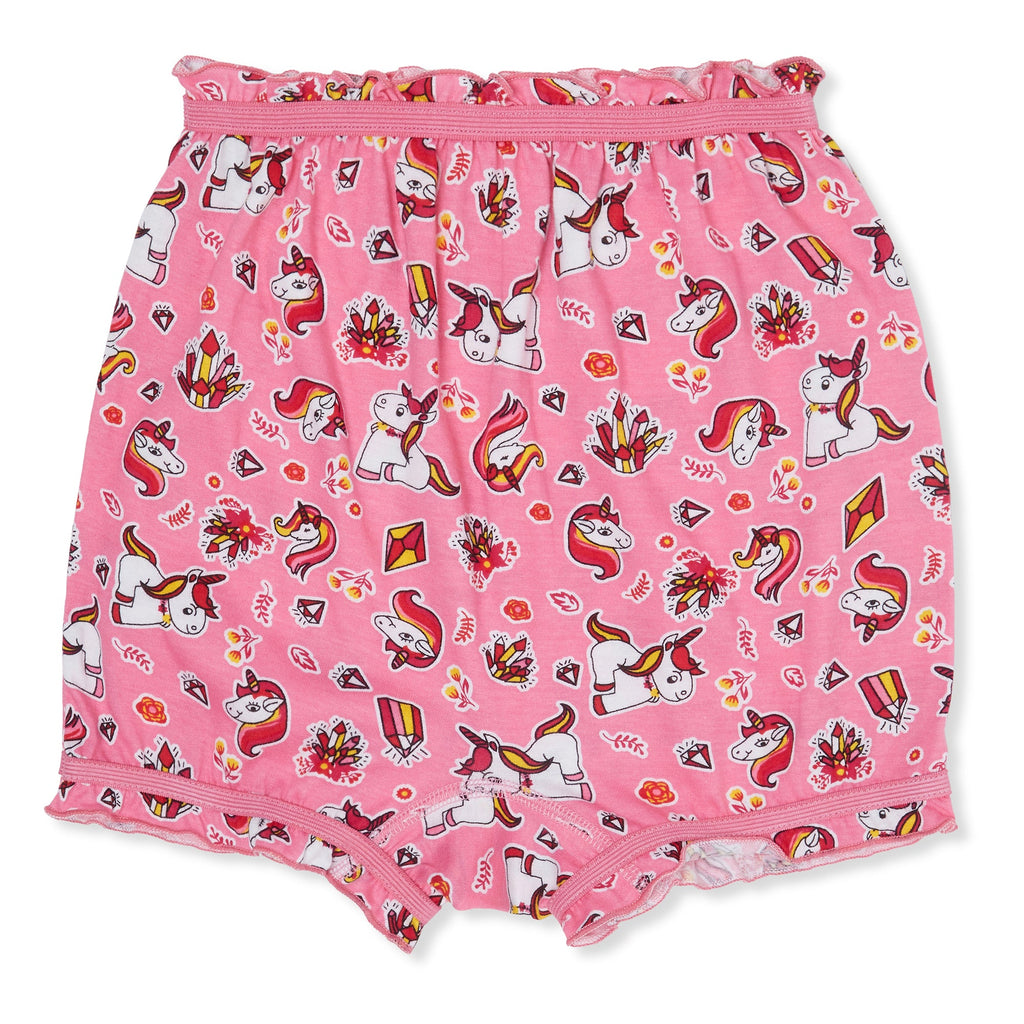 Redrose Girls' Cartoon Print Bloomers – Pack of 6 | Soft Cotton Comfort for Everyday Wear 🦄🌈 | BLM-237