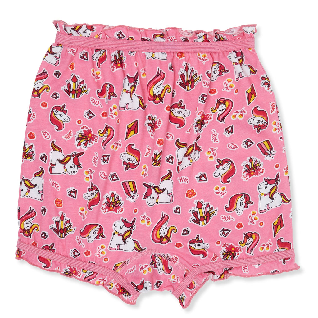 Redrose Girls' Cartoon Print Bloomers – Pack of 6 | Soft Cotton Comfort for Everyday Wear 🦄🌈 | BLM-237