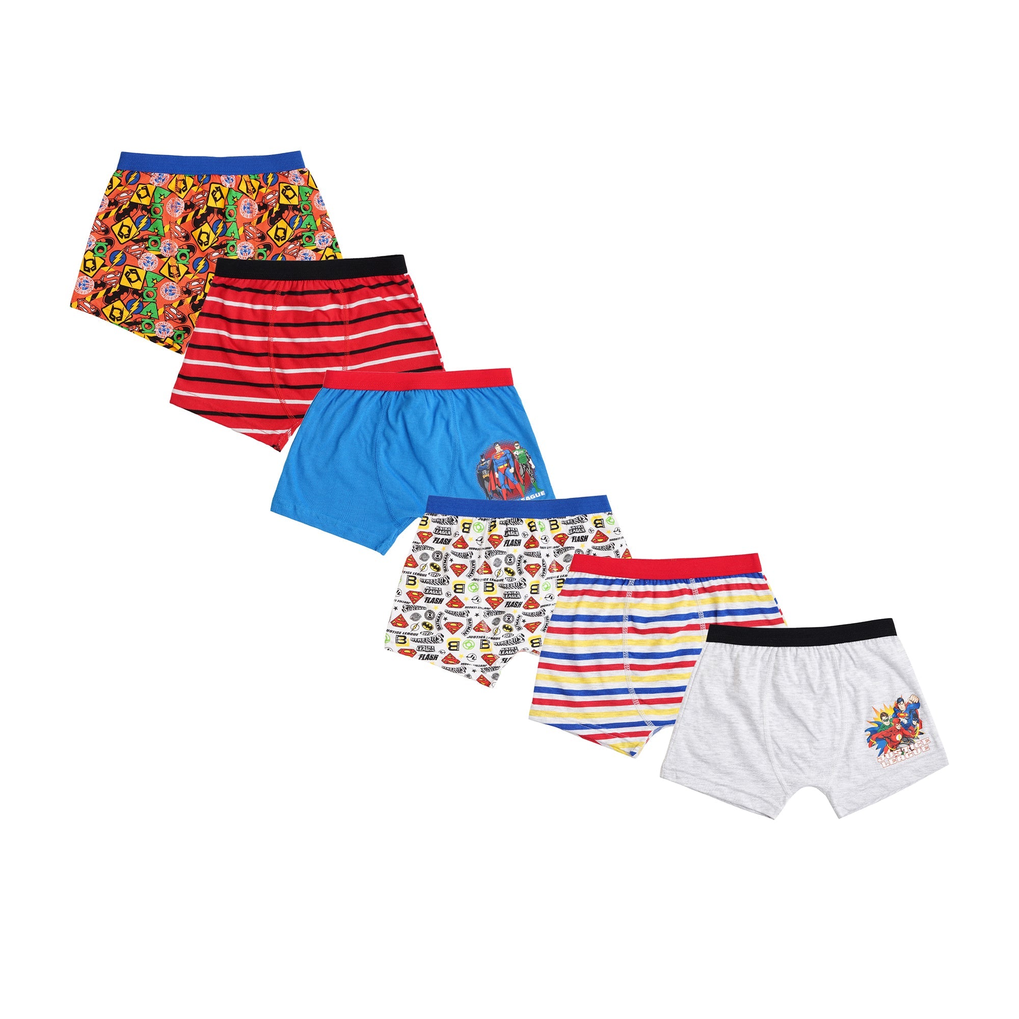 Redrose Boys Innerwear Printed Boxer Briefs – Pack of 6 | Fun Cartoon & Stripe Designs | JR-512