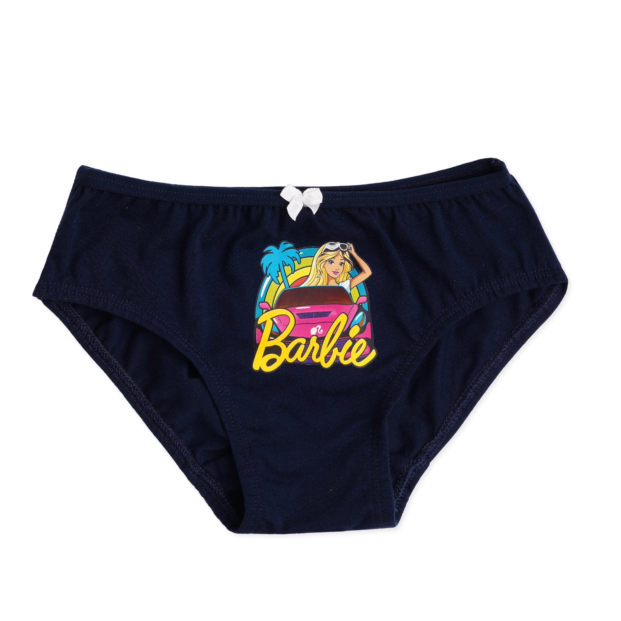 Redrose Girls' Barbie Print & Stripes Cotton Panties – Pack of 6 | Soft & Stylish Briefs for Daily Wear | BABY-61