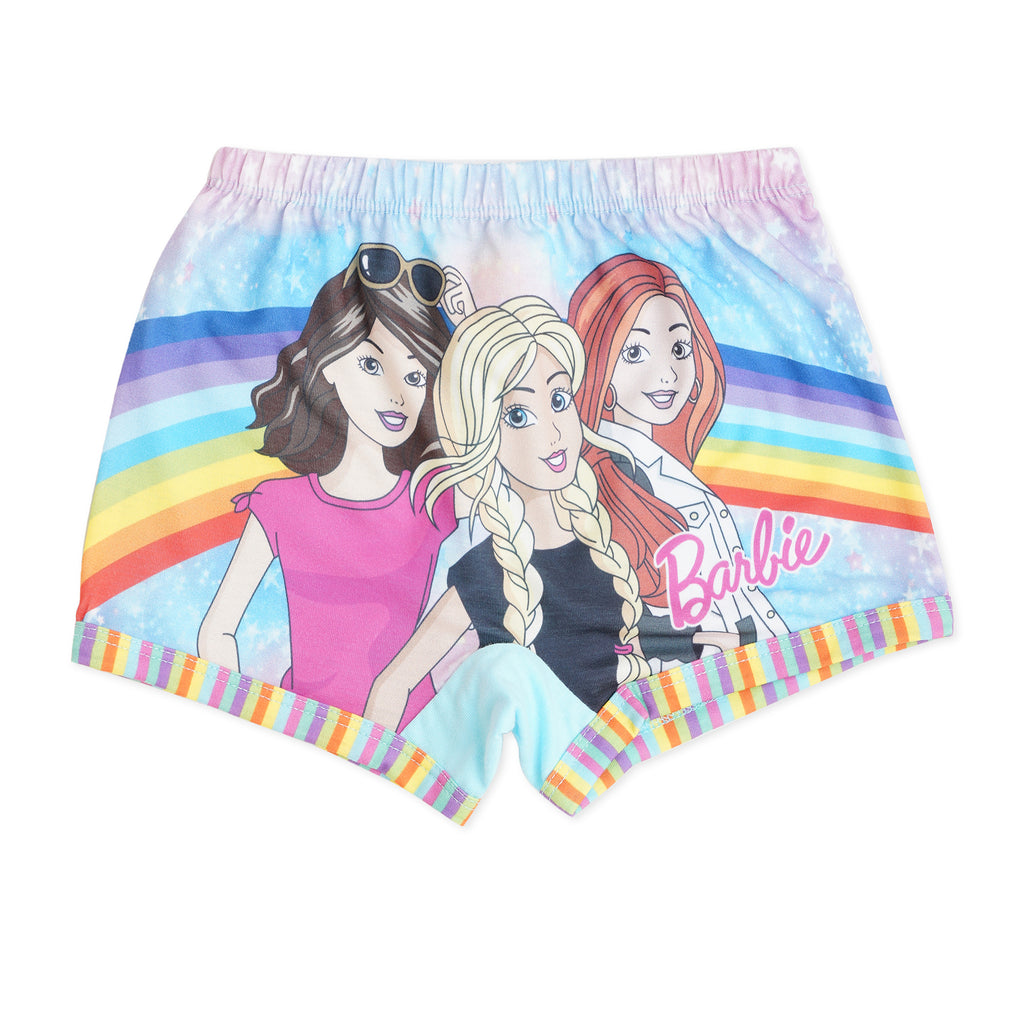 Red Rose Girls' Barbie Rainbow Boxer Shorts  Pack of 6 (The Future Is Limitless Edition) | BABY-154