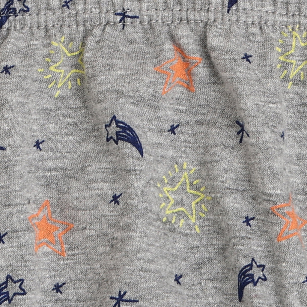 Redrose Boys' Briefs Pack of 6 – Soft Cotton Printed Innerwear for Kids (Assorted Grey & Stripes) | BABY-71