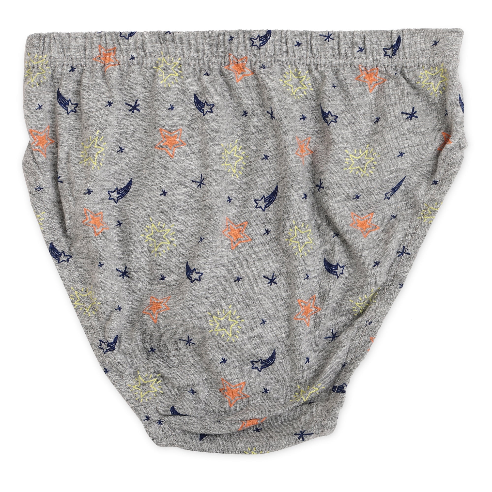 Redrose Boys' Briefs Pack of 6 – Soft Cotton Printed Innerwear for Kids (Assorted Grey & Stripes) | BABY-71