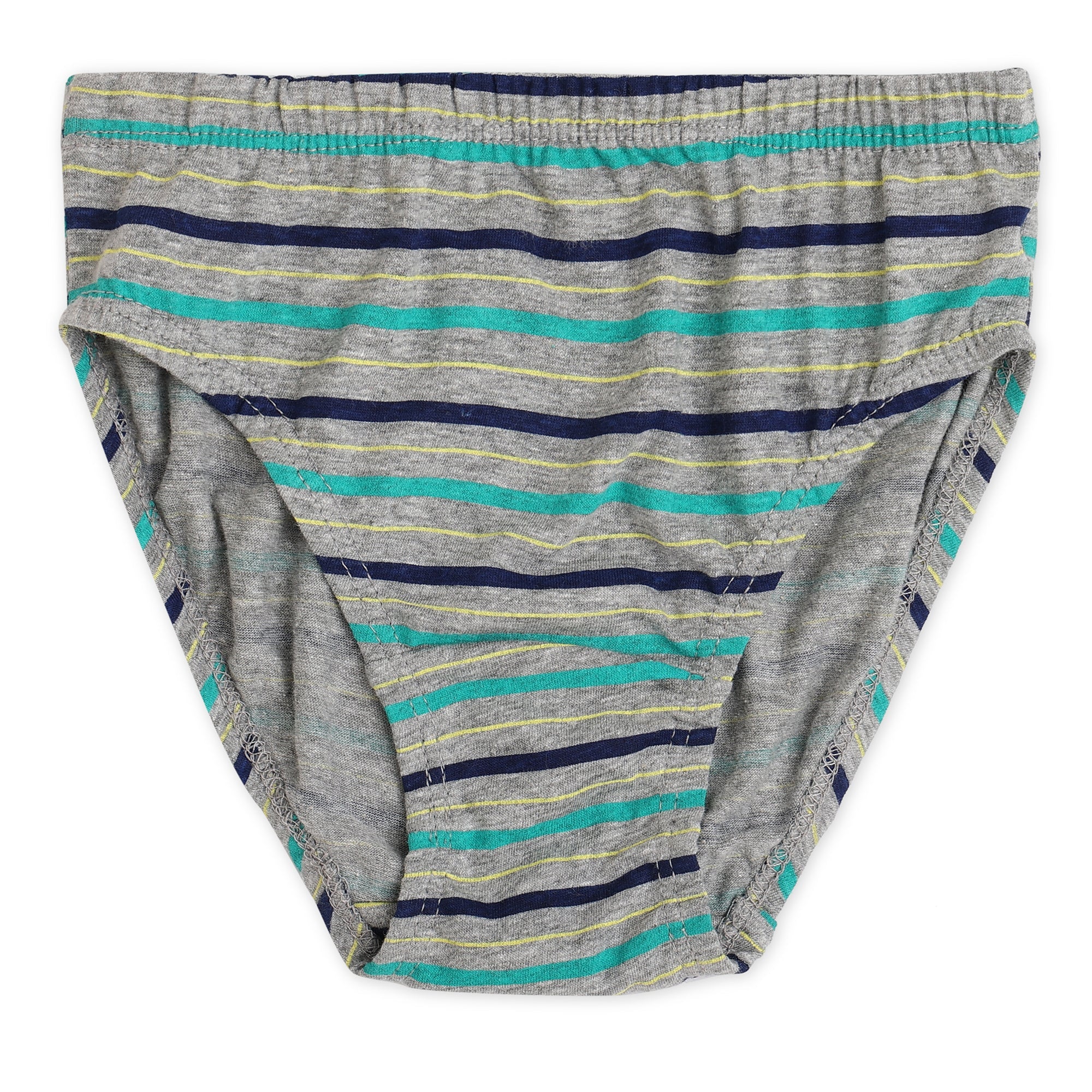 Redrose Boys' Briefs Pack of 6 – Soft Cotton Printed Innerwear for Kids (Assorted Grey & Stripes) | BABY-71