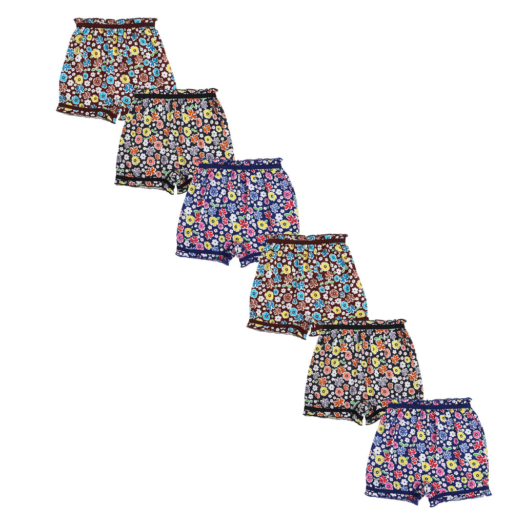 🌼 Redrose Girls Floral Print Cotton Bloomers – Pack of 6 | Vibrant & Comfy Daily Essentials 👧 | BLM-223