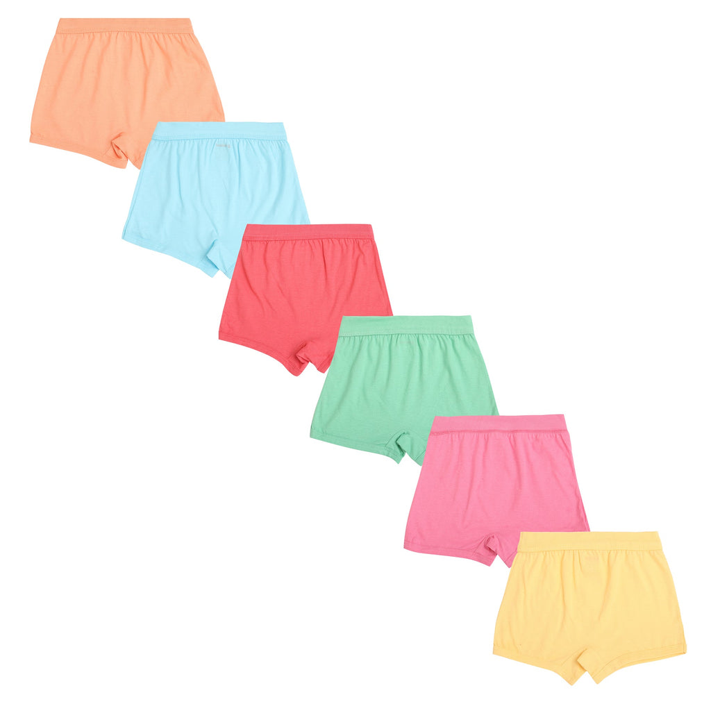 Girls' Unicorn Print Boxer Shorts – Pack of 6 | Cotton Comfort Innerwear by Redrose | BABY-125