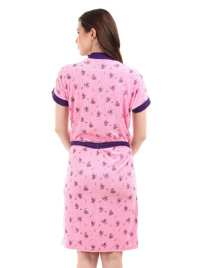 Red Rose Printed Bathrobe