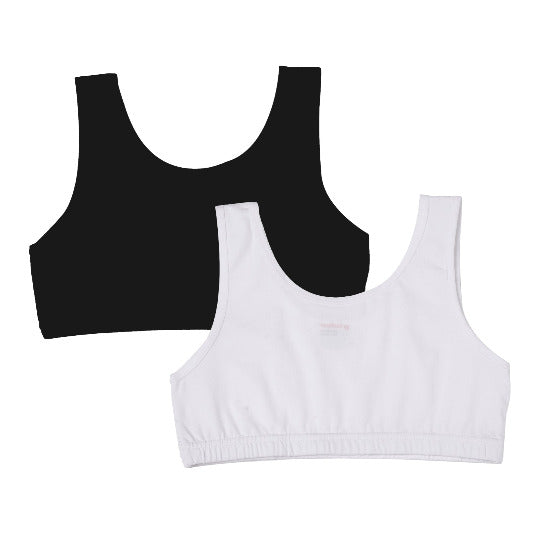Redrose Girls Sports Bra – Pack of 2 (Black & White) | BS-2005
