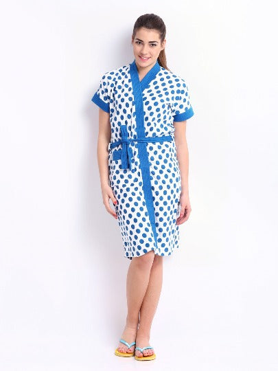 Red Rose Printed Bathrobe