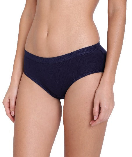 Red Rose High Hips Cotton Solid Print Medium Rise Coverage Hipster